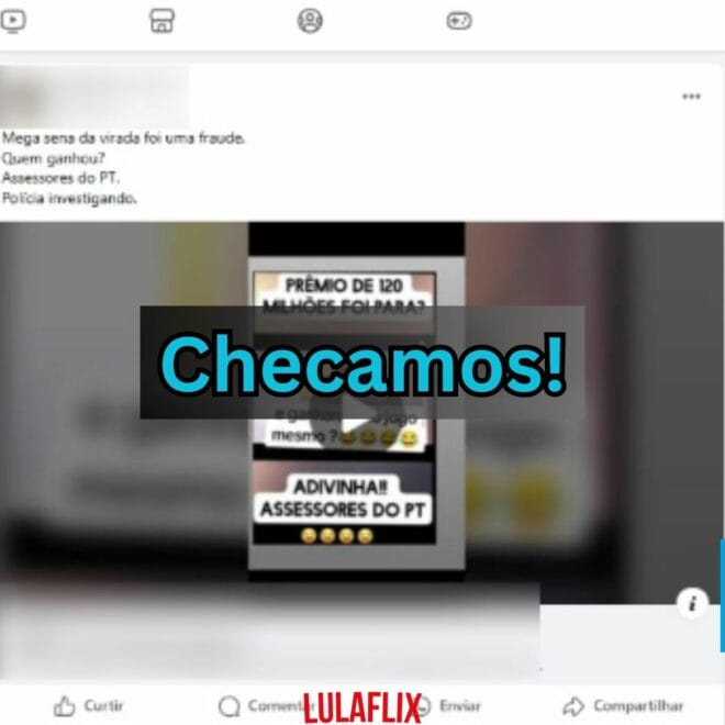 É falso que ganhadores da Mega da Virada sejam assessores do PT e que isso prove fraude na loteria