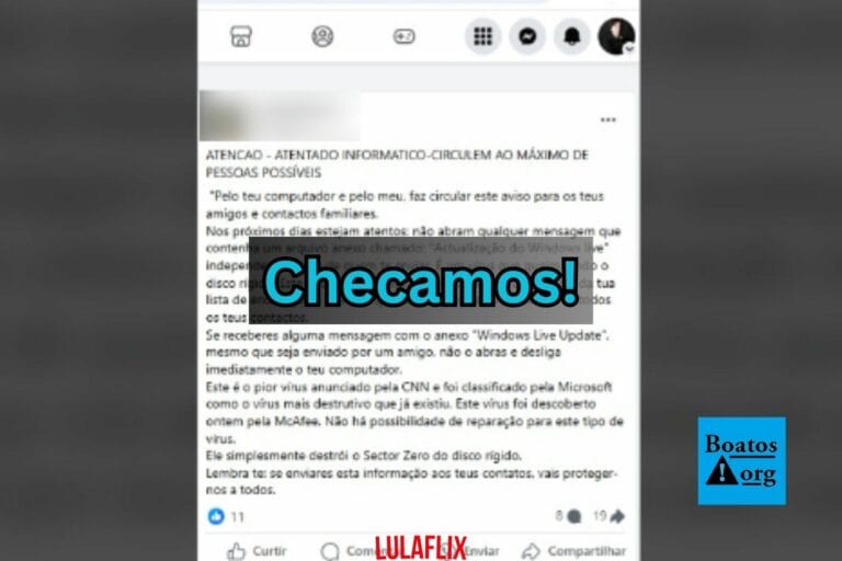 Fake news sobre vírus “Atualização do Windows Live” volta a circular na internet