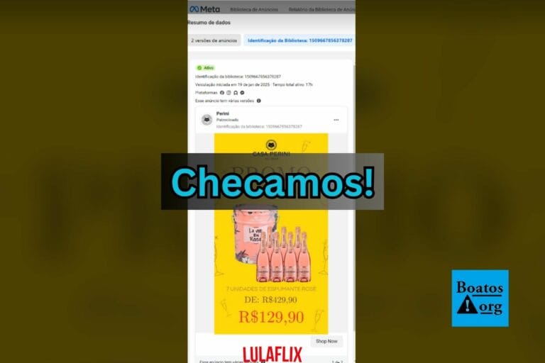 Golpe cita balde de espumantes da Casa Perini sendo vendido em oferta