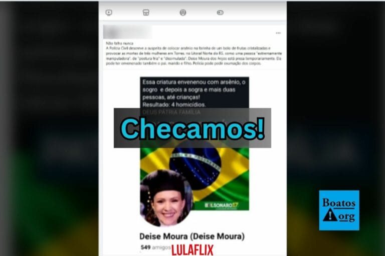 Perfil falso de Deise Moura está sendo utilizado em fake que a classifica como bolsonarista