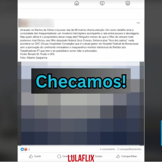 Iate mostrado em imagem na Marina da Glória não é do “filho do José Dirceu”