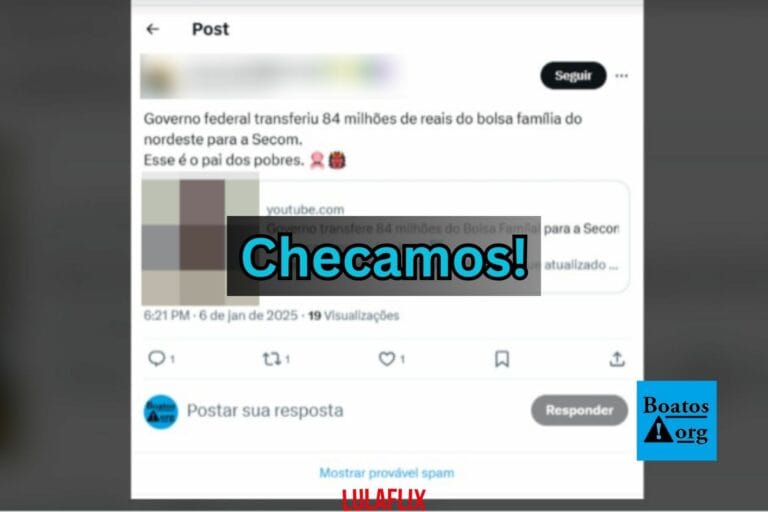 É falso que governo Lula tenha retirado R$ 84 milhões do Bolsa Família para a Secom