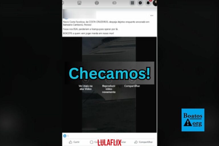 Ao contrário do que aponta vídeo, navio não estava despejando esgoto em Balneário Camboriú