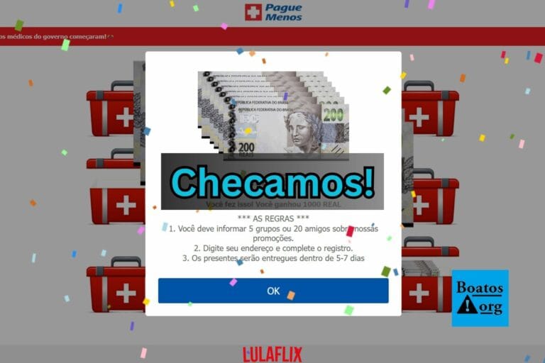 Golpe cita presente de ano novo da Pague Menos para quem compartilhar link