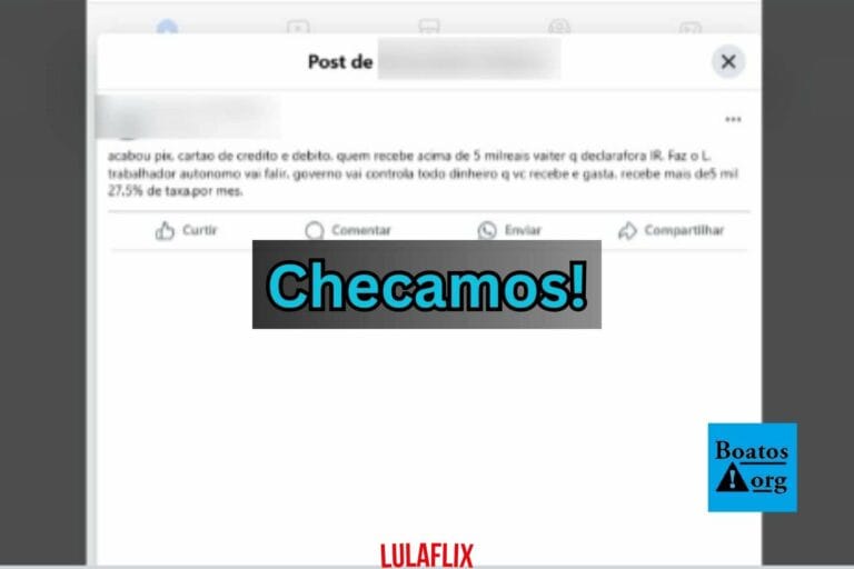 Nova fake news sobe imposto do Pix cita alíquota de 27,5% para transações acima de R$ 5 mil