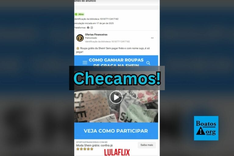 Golpe cita distribuição de roupas da Shein para quem “pagar o frete”