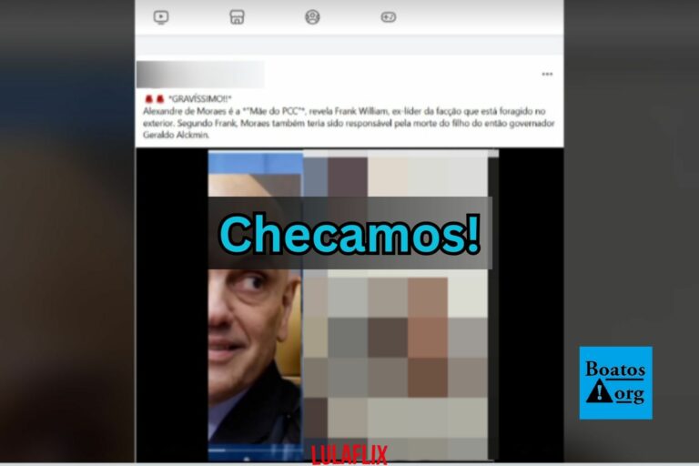 É falso que Alexandre de Moraes seja a “mãe do PCC” e tenha mandado matar filho de Alckmin