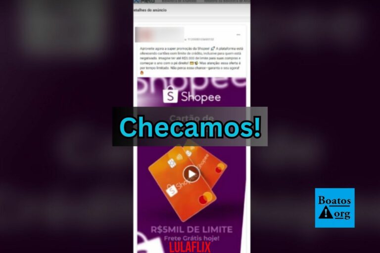Golpe cita cartão de crédito da Shopee para quem pagar uma taxa de inscrição