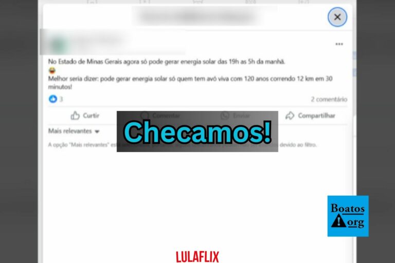 Não é verdade que geração de energia solar durante o dia tenha sido proibida pela Cemig em Minas Gerais