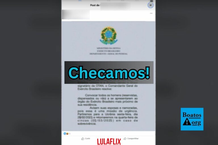 Mensagem falsa sobre “convocação” de reservistas para Guerra da Ucrânia por parte do Exército volta a circular no Carnaval 2025