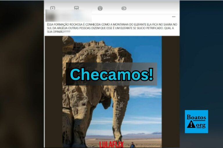 Suposta imagem de montanha em formato de elefante não passa de imagem criada por IA