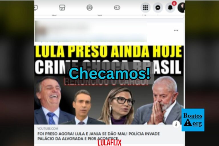 Vídeo caça-cliques lança informação falsa de que Lula e Janja foram presos no Alvorada