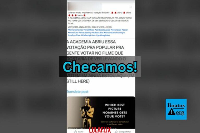 Página promocional do Oscar não é para “votação popular” do melhor filme para 2025