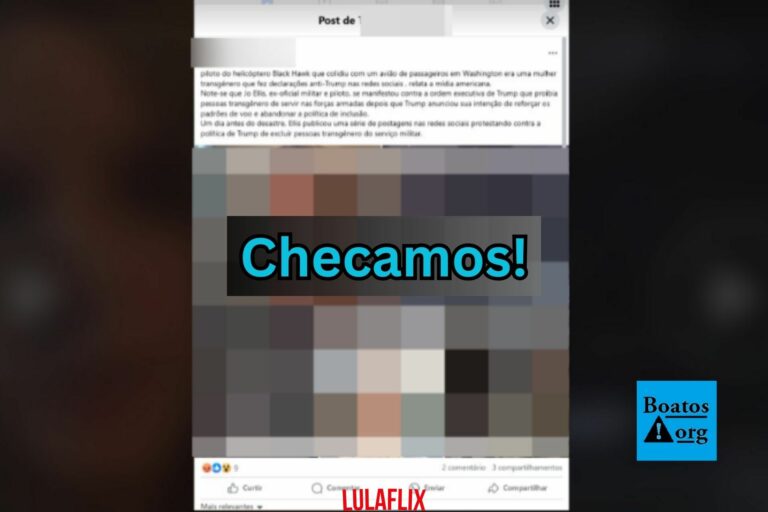 É falso que piloto de helicóptero que colidiu com avião nos EUA era uma mulher transgênero