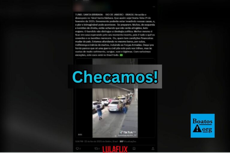 Vídeo no túnel Santa Bárbara não é de 2025 e não mostra um arrastão no Rio de Janeiro