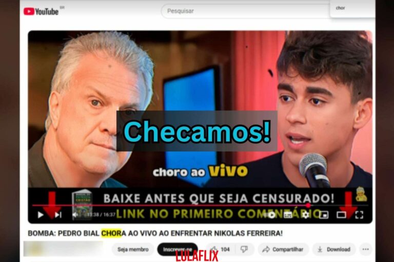 É falso que Pedro Bial tenha chorado durante entrevista com Nikolas Ferreira na TV