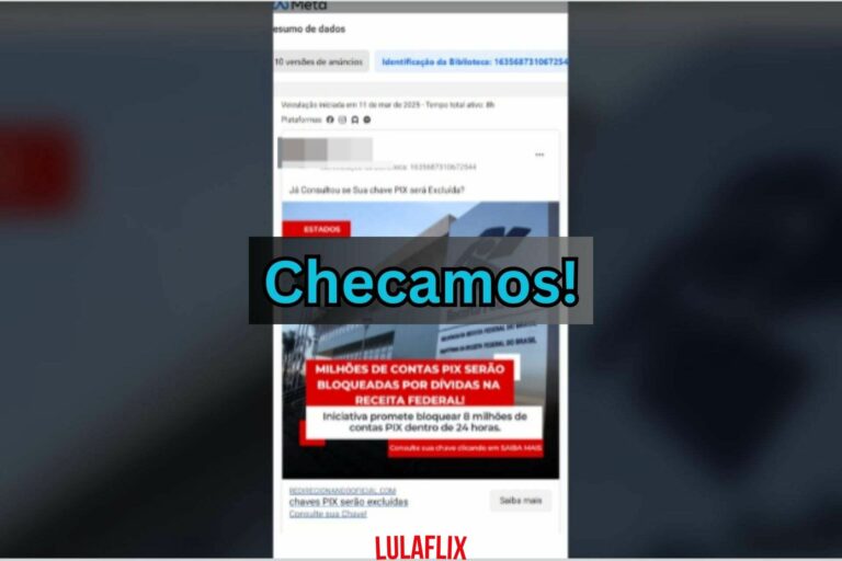 É falso que a Receita Federal tenha cancelado o Pix de quem deve imposto ou tem o nome sujo