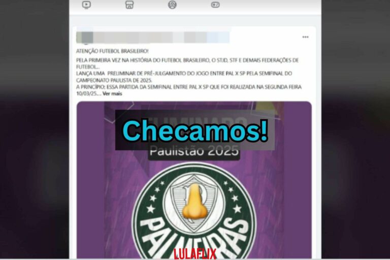 É falso que STJD tenha anulado jogo entre Palmeiras e São Paulo por causa de pênalti inexistente