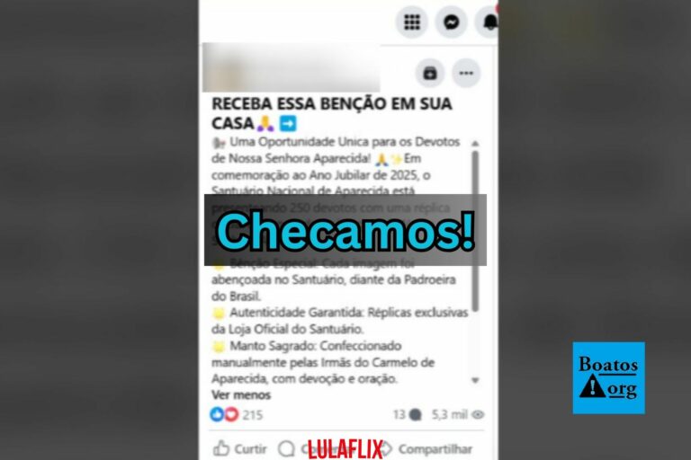 Golpe cita doação de réplicas de Nossa Senhora Aparecida para quem pagar frete em site anunciado no Facebook